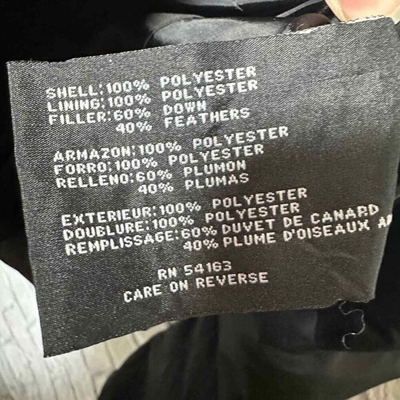 Nine West Coat Womens Medium Black Down Feather Pillow Collar Puffer - Picture 6 of 6